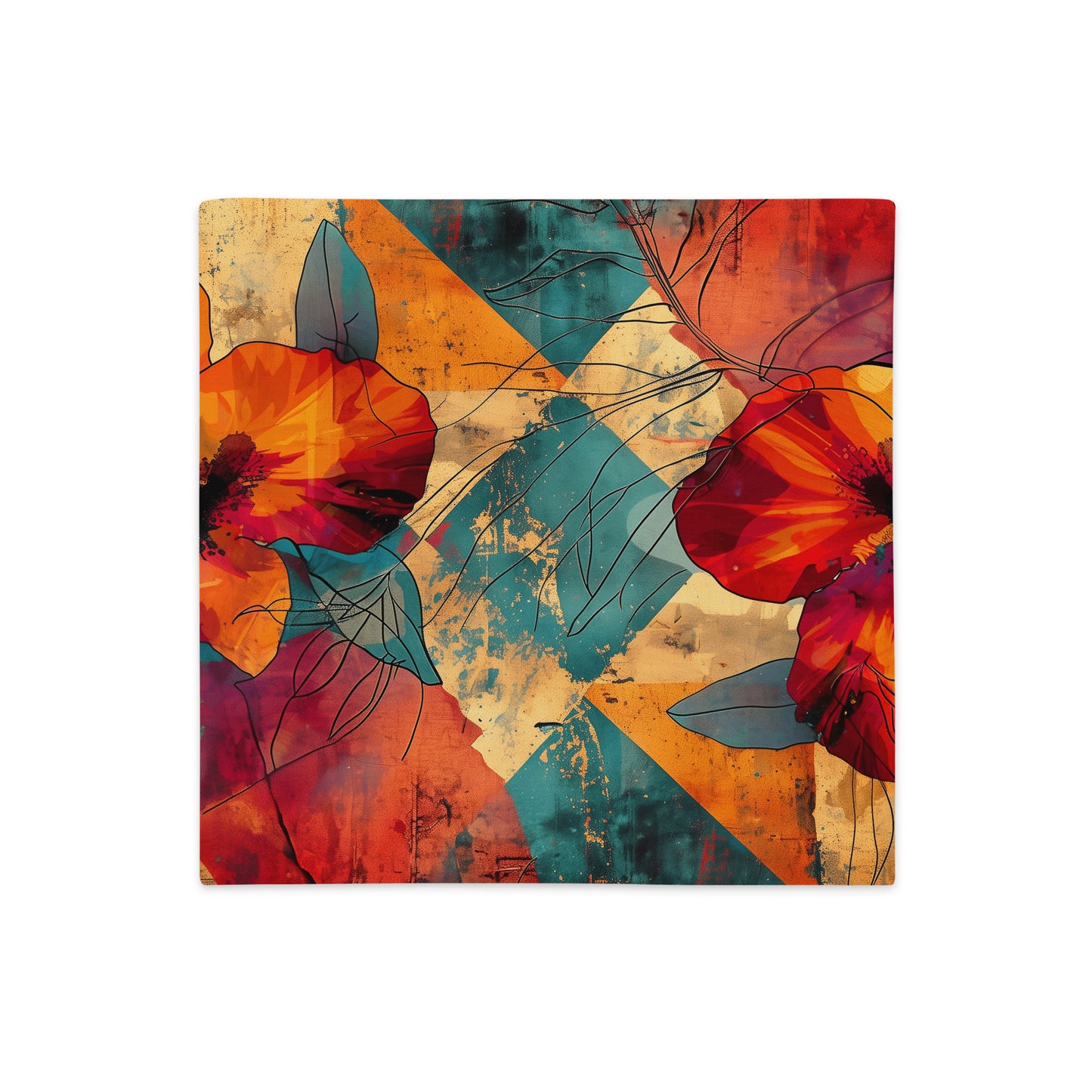 Abstract Floral Fusion - Premium Pillow Case