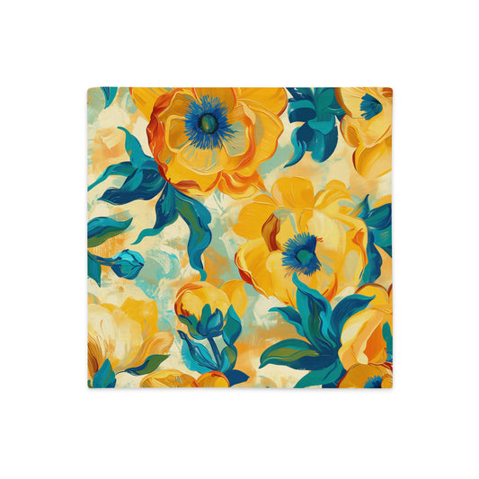 Sunlit Blossom Elegance - Premium Pillow Case