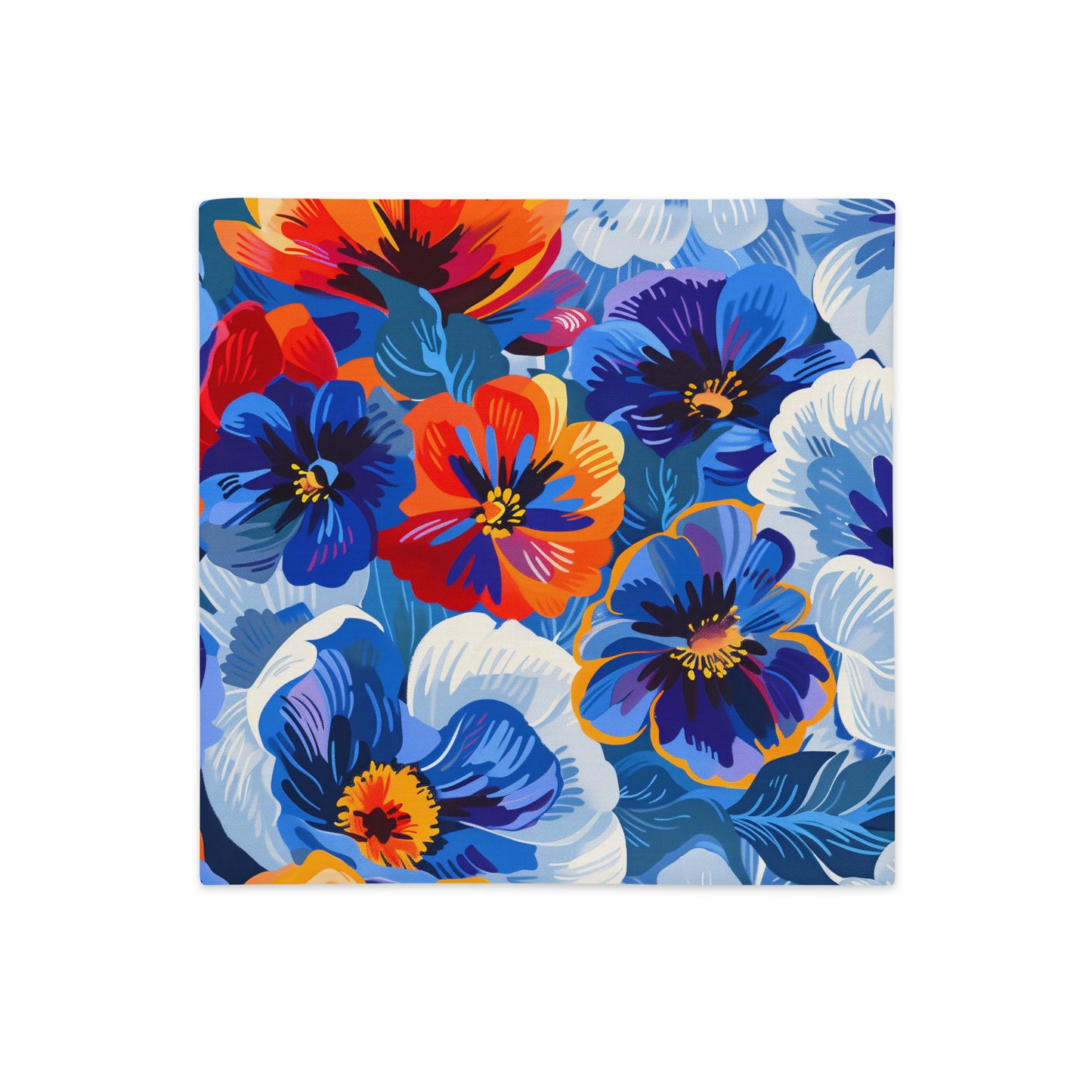 Azure Bloom - Premium Pillow Case