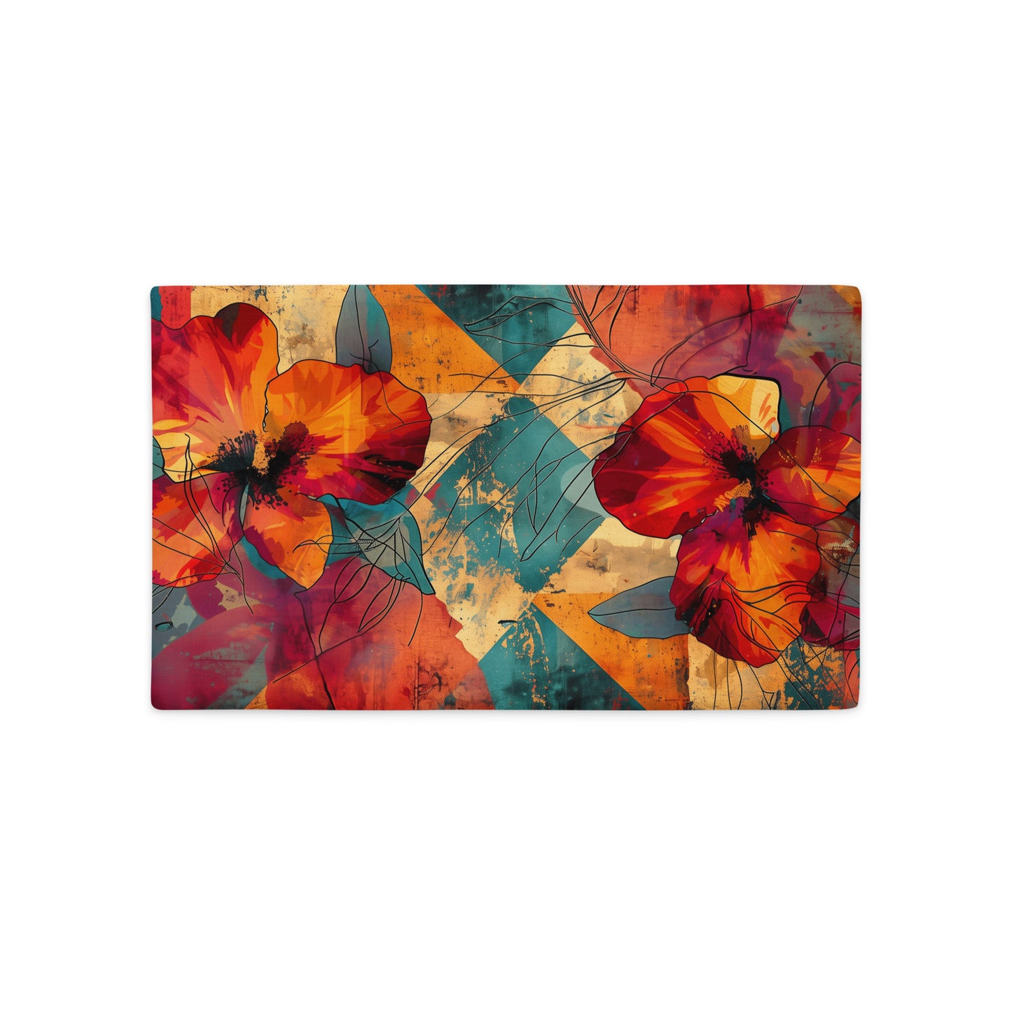 Abstract Floral Fusion - Premium Pillow Case