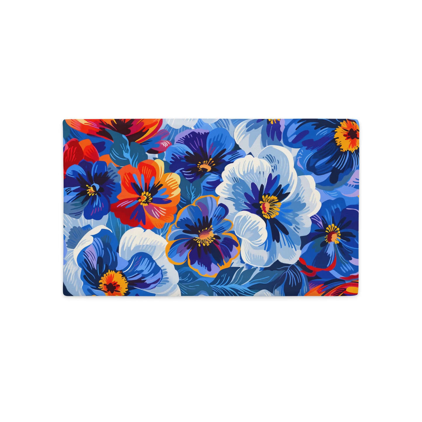 Azure Bloom - Premium Pillow Case