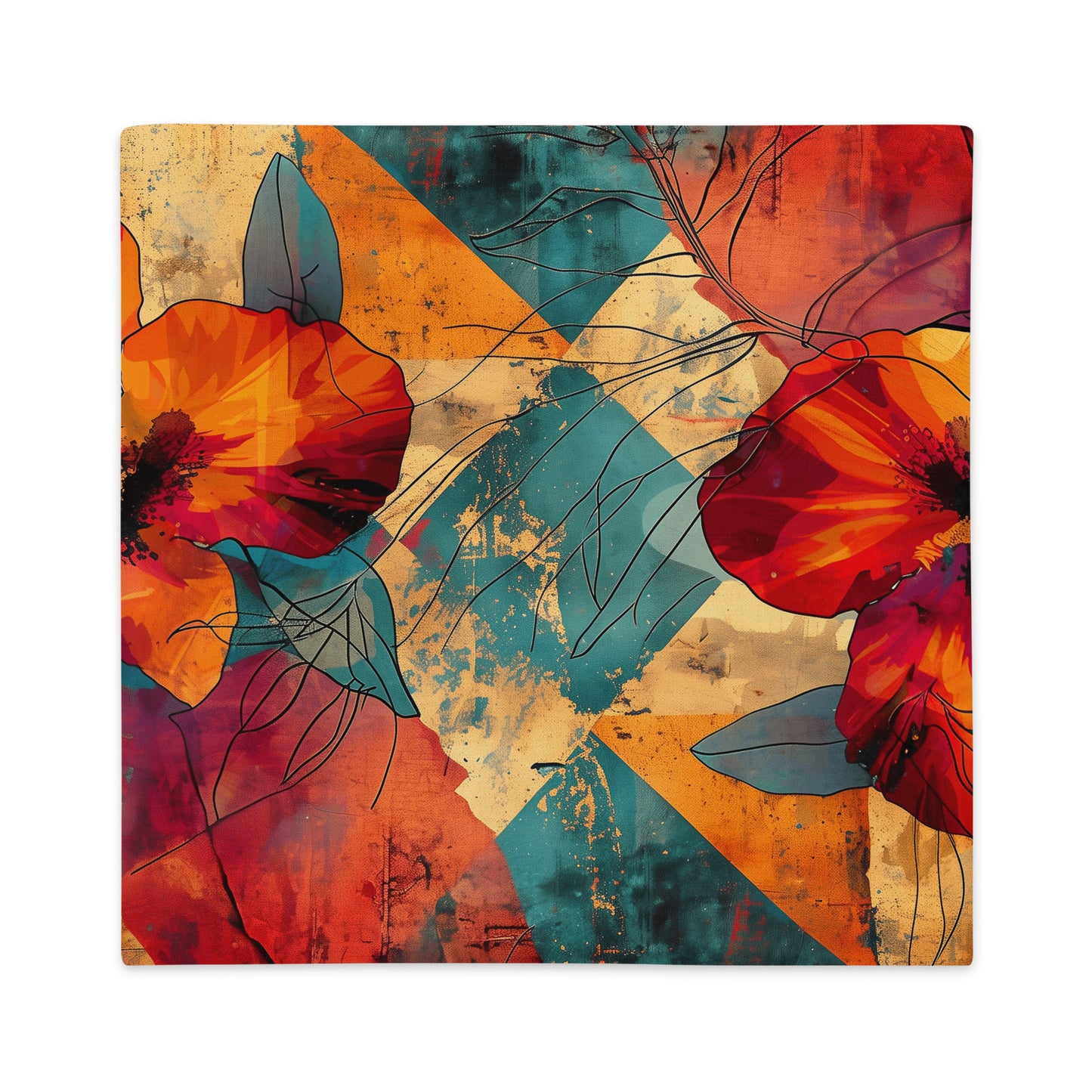 Abstract Floral Fusion - Premium Pillow Case