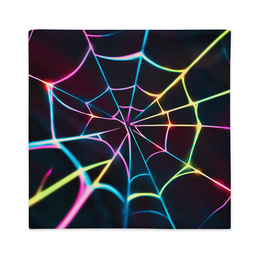 Neon Web of Connection - Premium Pillow Case