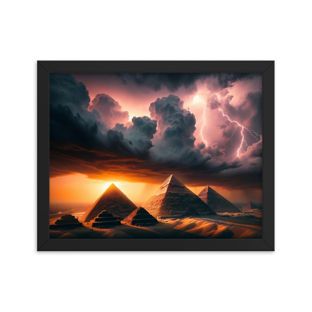 Divine Contrasts on the eternal Pyramids - HQ Framed Poster