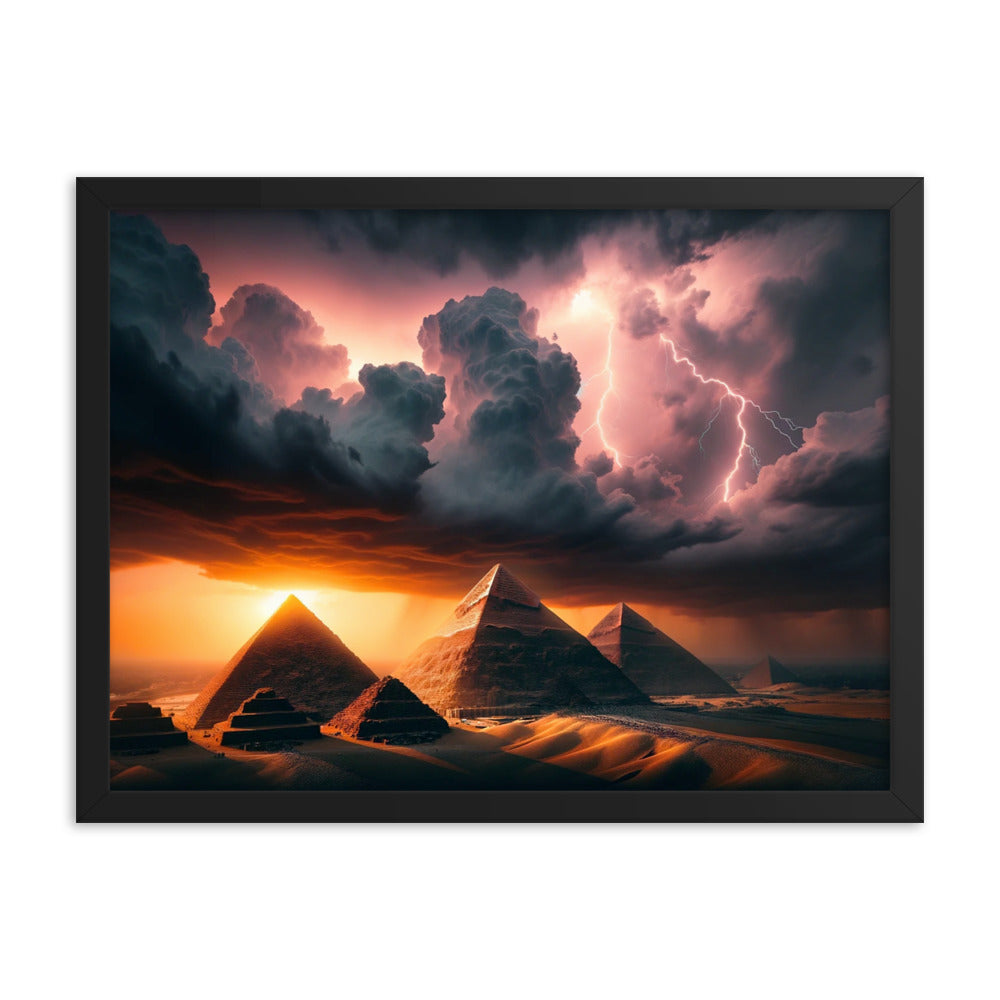 Divine Contrasts on the eternal Pyramids - HQ Framed Poster