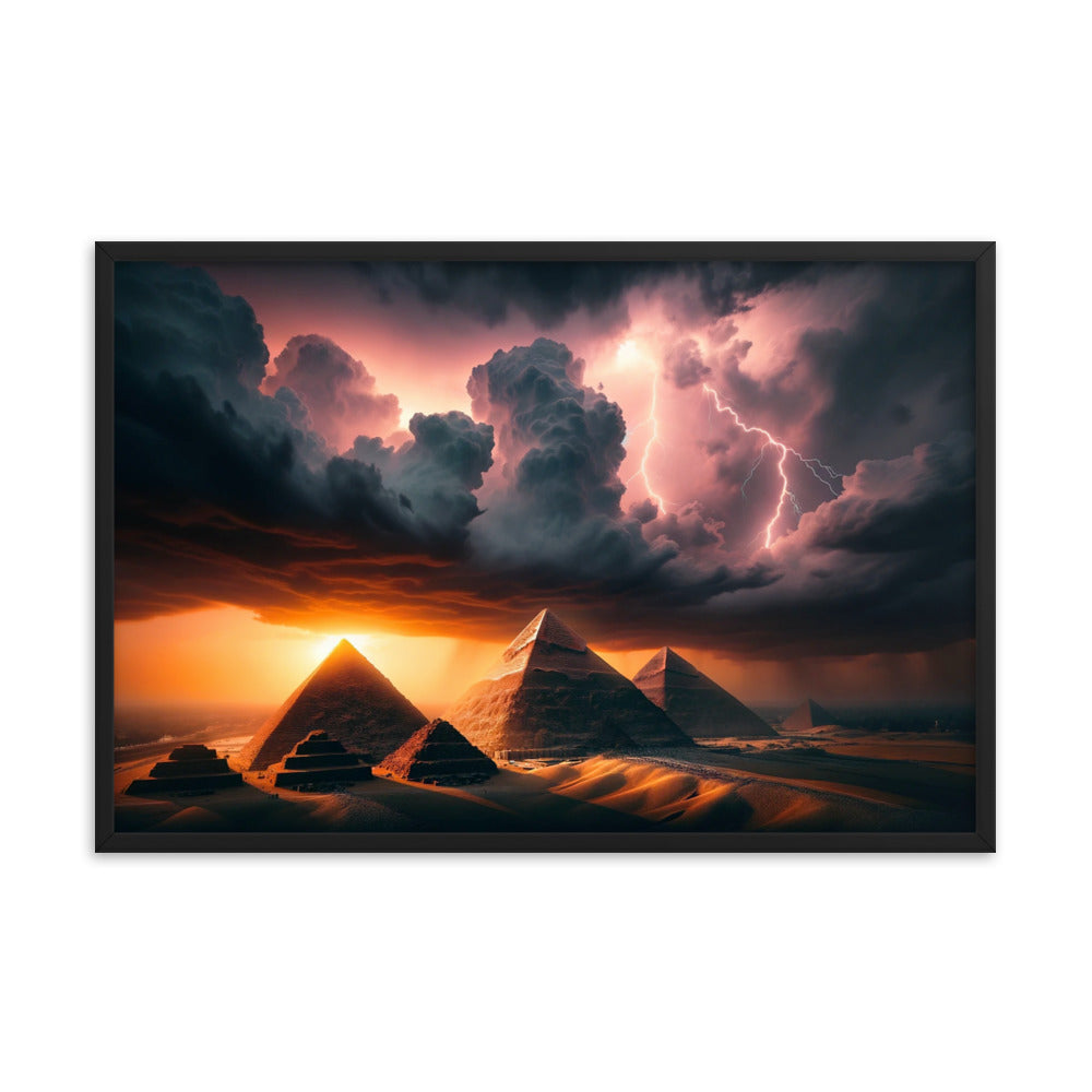 Divine Contrasts on the eternal Pyramids - HQ Framed Poster