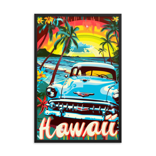 Tropical Retro Bliss - HQ Framed Poster