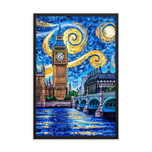 Starry Night over London - HQ Framed Poster