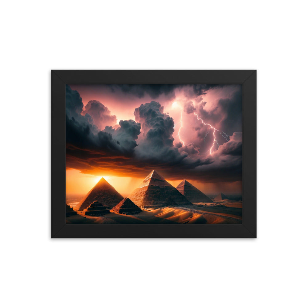 Divine Contrasts on the eternal Pyramids - HQ Framed Poster