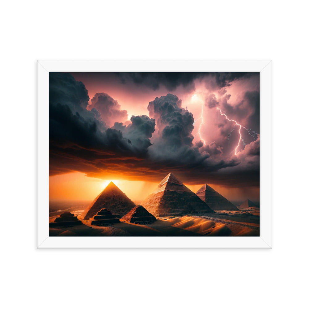 Divine Contrasts on the eternal Pyramids - HQ Framed Poster