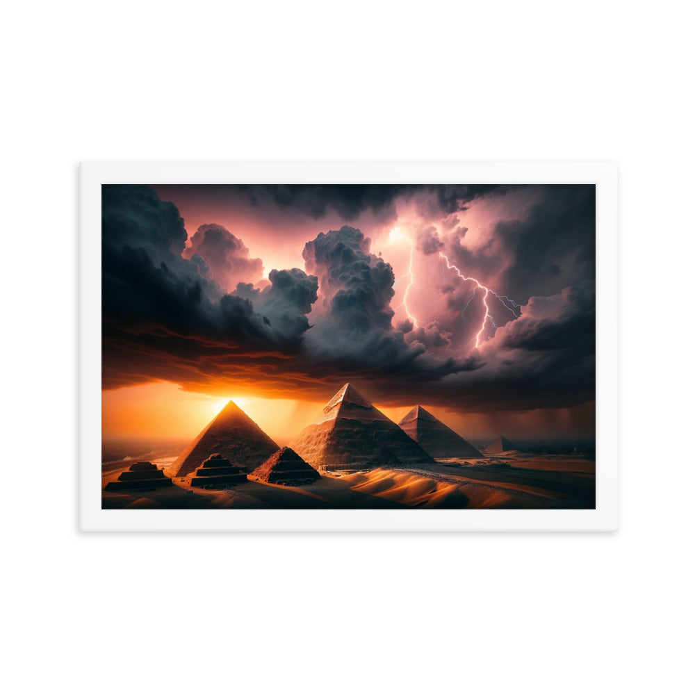 Divine Contrasts on the eternal Pyramids - HQ Framed Poster