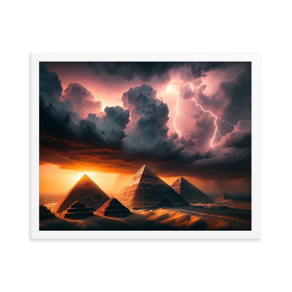 Divine Contrasts on the eternal Pyramids - HQ Framed Poster