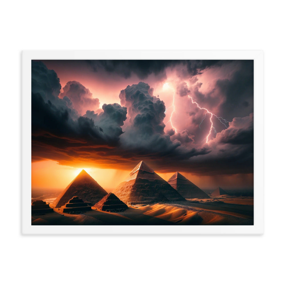 Divine Contrasts on the eternal Pyramids - HQ Framed Poster