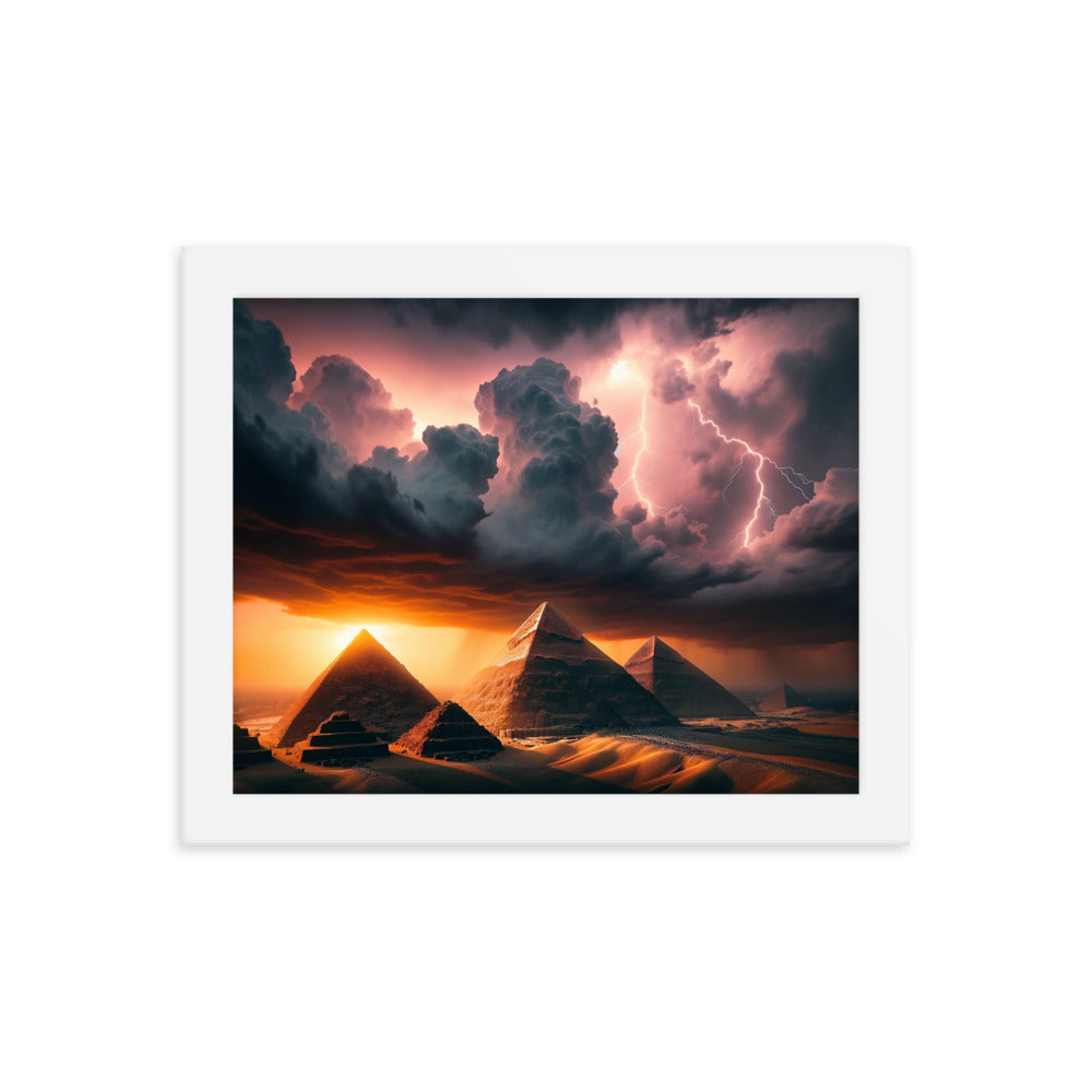 Divine Contrasts on the eternal Pyramids - HQ Framed Poster