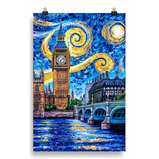 Starry Night over London - HQ Matte Poster